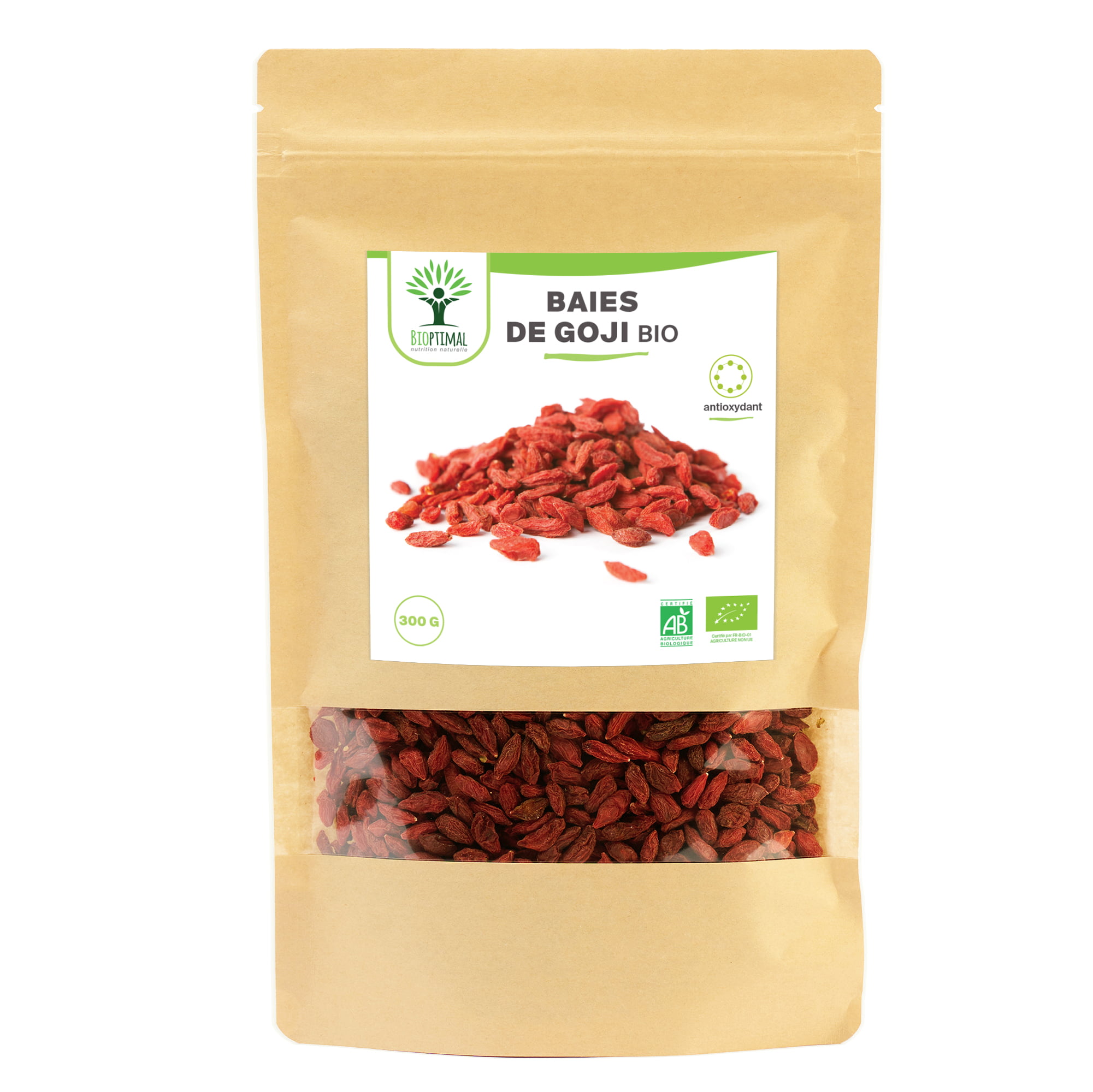 BIOPTIMAL - BIO Prémiové Sušené bobule GOJI (300g)