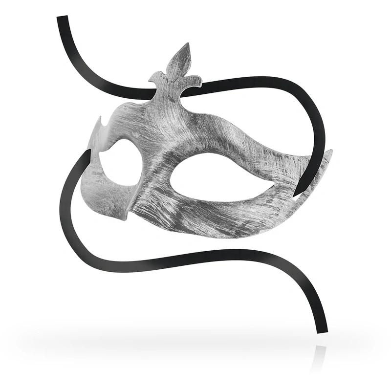 Bondage maska Ohmama Masks - "Flower de lis - strieborná