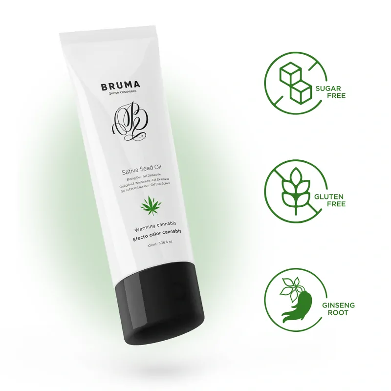 Lubrikačný gél "BRUMA s olejom zo somien Sativa" s hrejivým efektom - 100 ml
