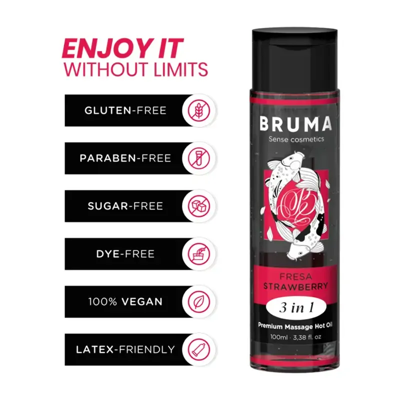 Prémiový masážny olej BRUMA - príchuť: jahoda 100ml