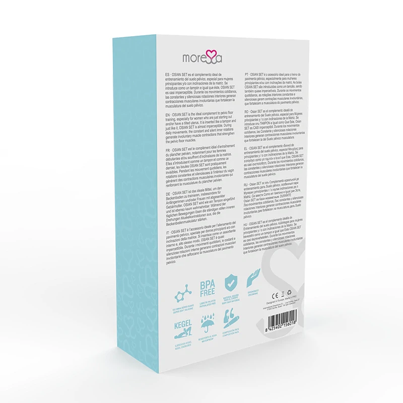 Prémiové silikónové venušine guličky Moressa "Osian Set" - tyrkysové